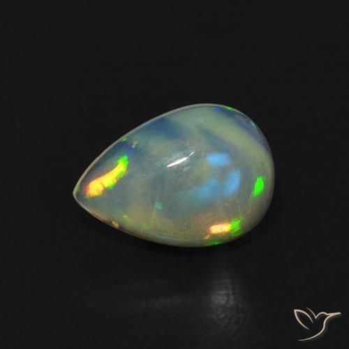 Opale Multicolore naturale da 0.40 ct, Forma a pera, Trasparente