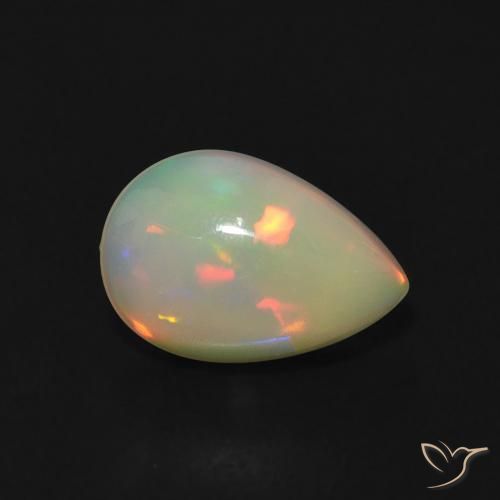0.81ct Naturale Multicolore Opale, Forma a pera, Trasparente