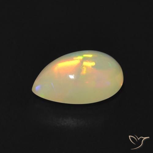 Opale Multicolore naturale da 0.81 ct, Forma a pera, Trasparente