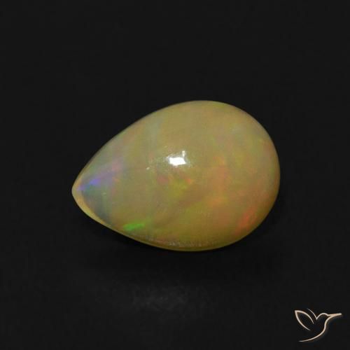 0.39ct Naturale Multicolore Opale, Forma a pera, Trasparente