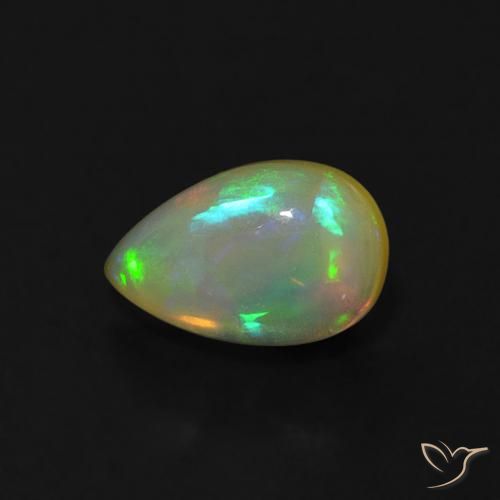 0.62ct Naturale Multicolore Opale, Forma a pera, Trasparente