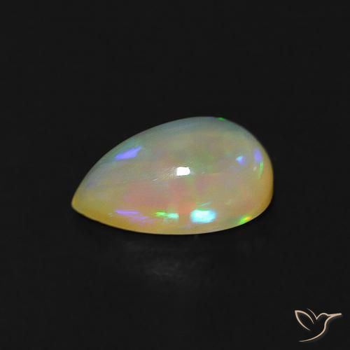 Opale Multicolore naturale da 0.62 ct, Forma a pera, Trasparente