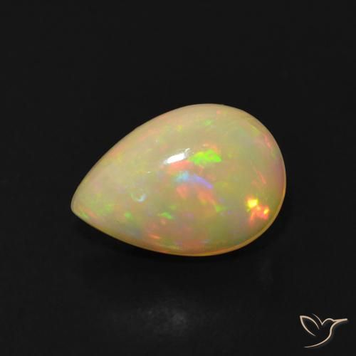 1.38ct Naturale Multicolore Opale, Forma a pera, Trasparente