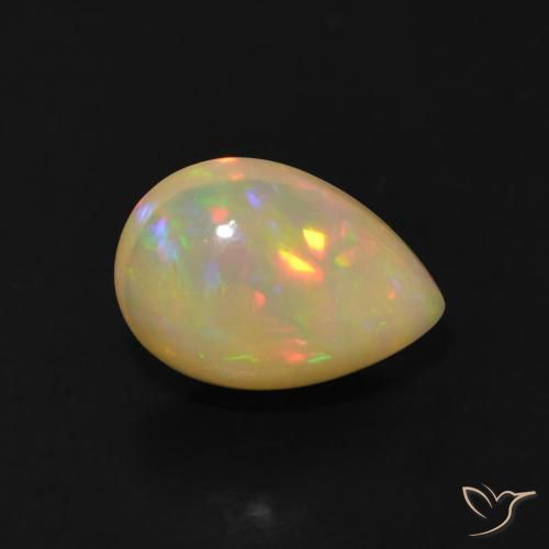 Opale Multicolore naturale da 1.38 ct, Forma a pera, Trasparente