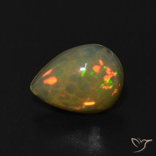 0.62ct Naturale Multicolore Opale, Forma a pera, Trasparente