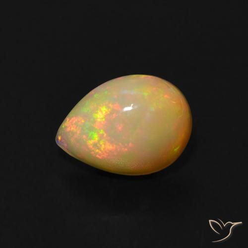 0.58ct Naturale Multicolore Opale, Forma a pera, Trasparente