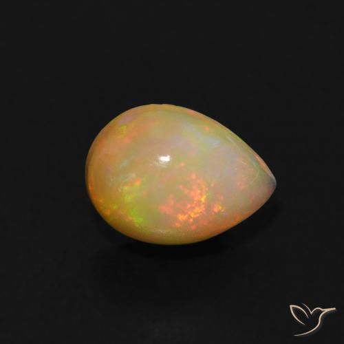 Opale Multicolore naturale da 0.58 ct, Forma a pera, Trasparente