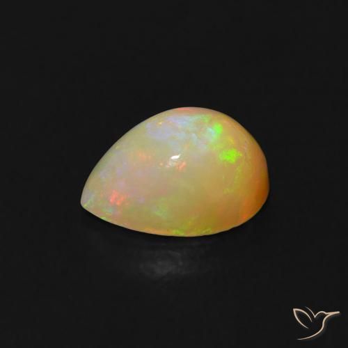 Opale Multicolore naturale da 0.58 ct, Forma a pera, Trasparente