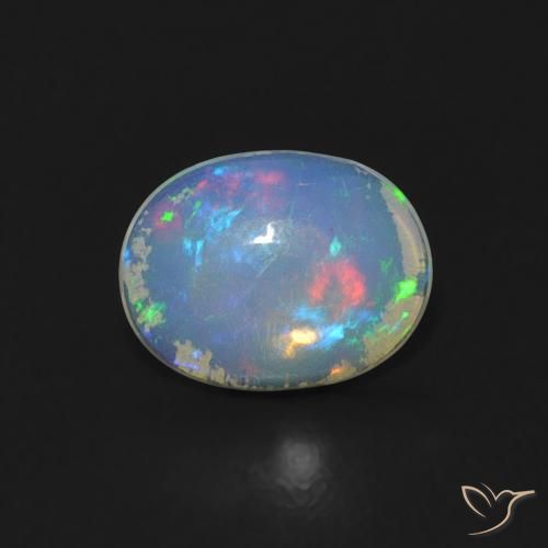 0.55ct Naturale Multicolore Opale, Ovale, Trasparente