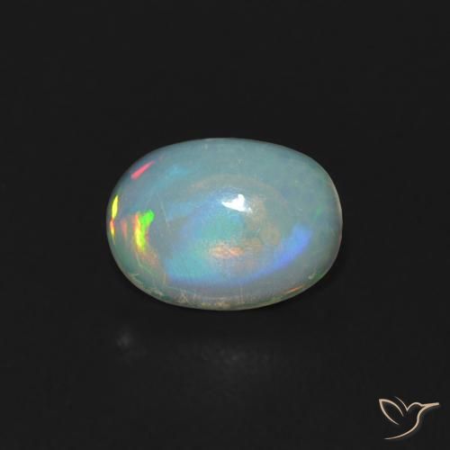 0.35ct Naturale Multicolore Opale, Ovale, Trasparente