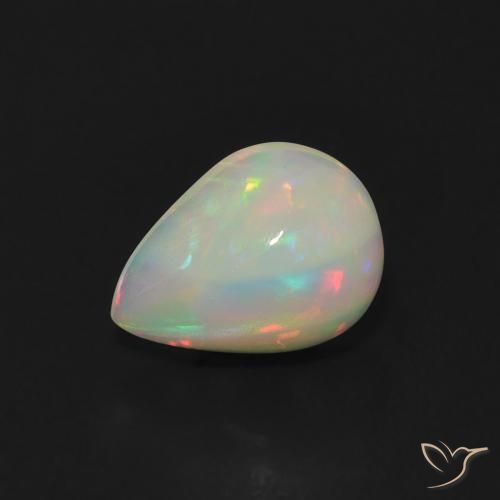 0.77ct Naturale Multicolore Opale, Forma a pera, Trasparente