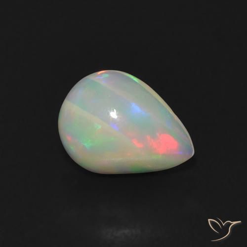 Opale Multicolore naturale da 0.77 ct, Forma a pera, Trasparente