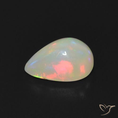 Opale Multicolore naturale da 0.77 ct, Forma a pera, Trasparente