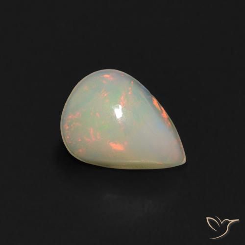 0.36ct Naturale Multicolore Opale, Forma a pera, Trasparente