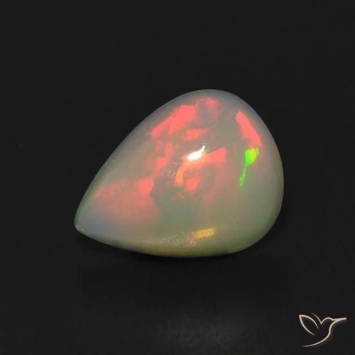 0.91ct Naturale Multicolore Opale, Forma a pera, Trasparente