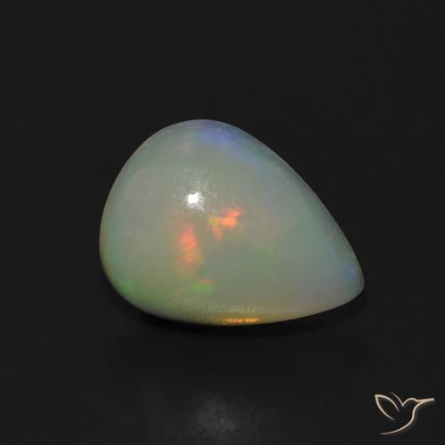 Opale Multicolore naturale da 0.91 ct, Forma a pera, Trasparente