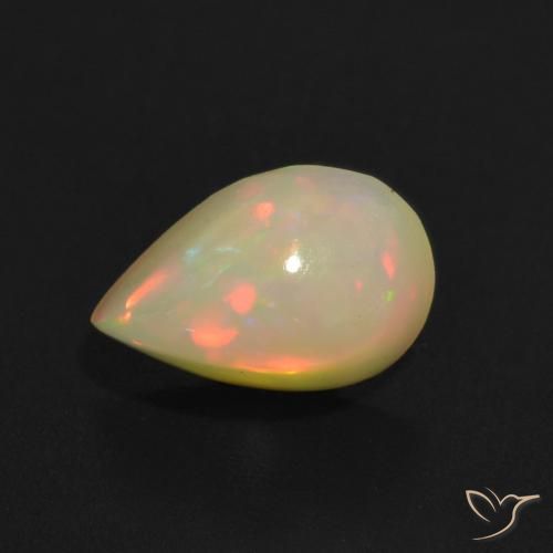 1.36ct Naturale Multicolore Opale, Forma a pera, Trasparente