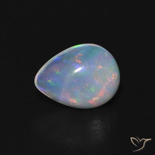 0.50ct Naturale Multicolore Opale, Forma a pera, Trasparente
