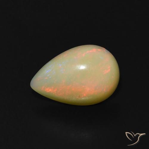 0.74ct Naturale Multicolore Opale, Forma a pera, Trasparente