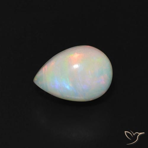 0.64ct Naturale Multicolore Opale, Forma a pera, Trasparente