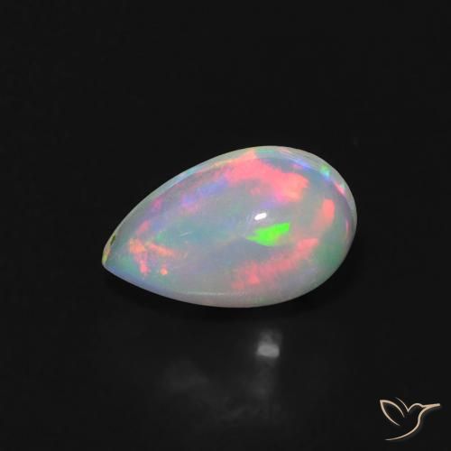 0.61ct Naturale Multicolore Opale, Forma a pera, Trasparente