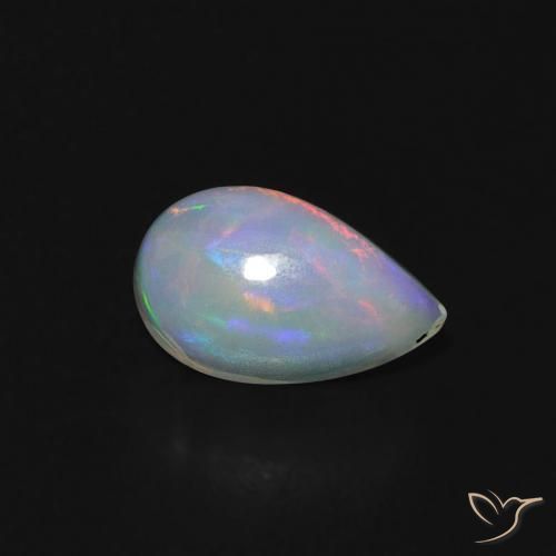 Opale Multicolore naturale da 0.61 ct, Forma a pera, Trasparente