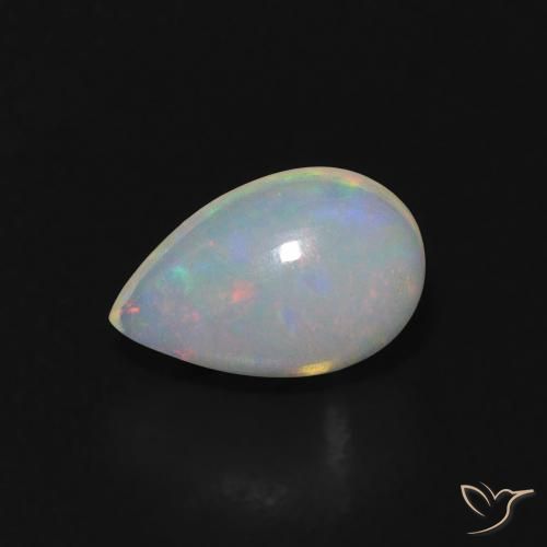 0.59ct Naturale Multicolore Opale, Forma a pera, Trasparente