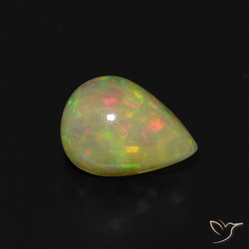 0.66ct Naturale Multicolore Opale, Forma a pera, Trasparente