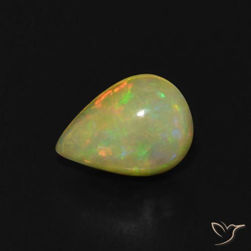 Opale Multicolore naturale da 0.66 ct, Forma a pera, Trasparente