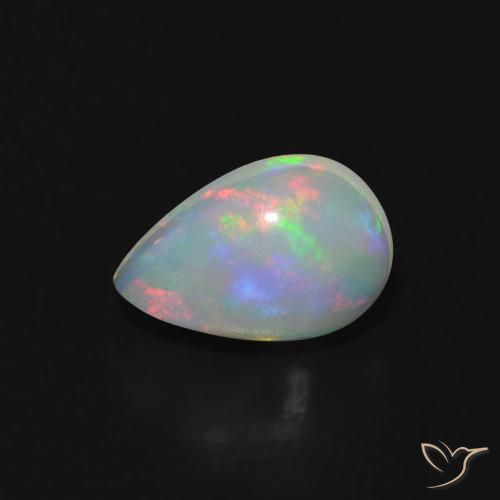 0.56ct Naturale Multicolore Opale, Forma a pera, Trasparente