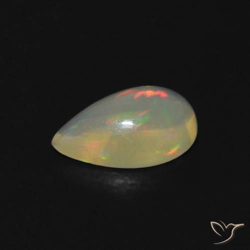 Opale Multicolore naturale da 0.52 ct, Forma a pera, Trasparente