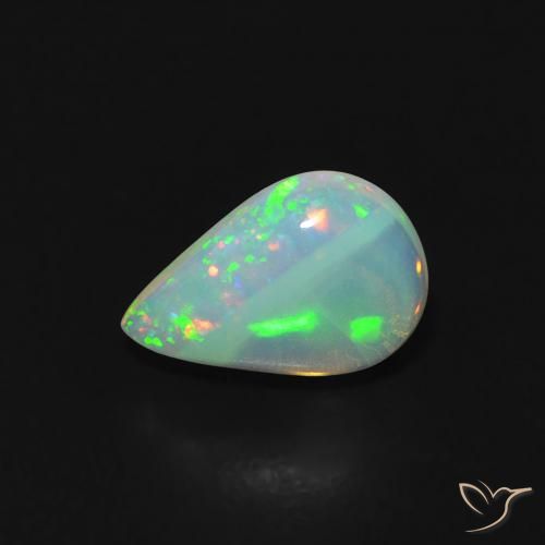 0.87ct Naturale Multicolore Opale, Forma a pera, Trasparente