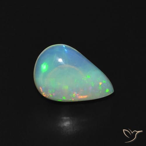 Opale Multicolore naturale da 0.87 ct, Forma a pera, Trasparente
