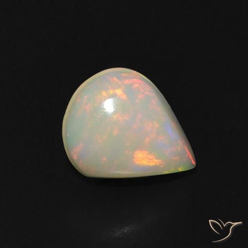 0.67ct Naturale Multicolore Opale, Forma a pera, Trasparente, Photo A