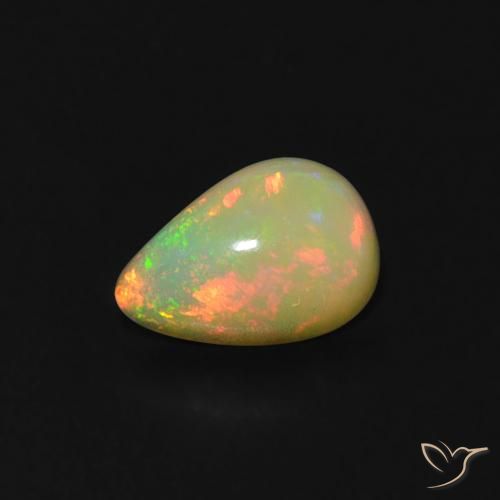0.36ct Naturale Multicolore Opale, Forma a pera, Trasparente
