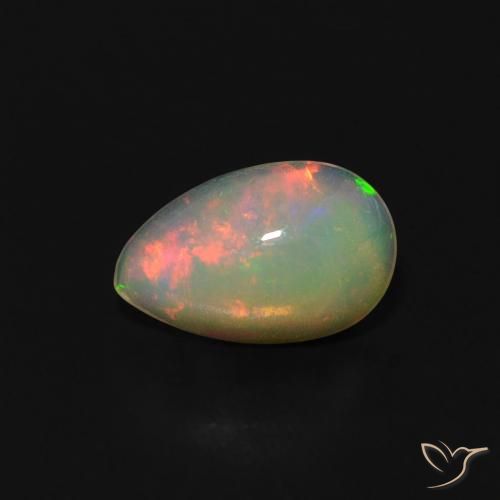 0.57ct Naturale Multicolore Opale, Forma a pera, Trasparente