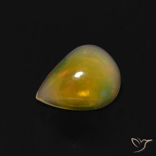 0.53ct Naturale Multicolore Opale, Forma a pera, Trasparente