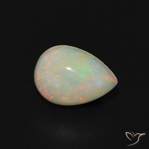 Opale Multicolore naturale da 0.45 ct, Forma a pera, Trasparente