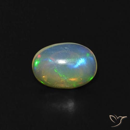 0.31ct Naturale Multicolore Opale, Ovale, Trasparente