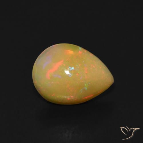 Opale Multicolore naturale da 0.68 ct, Forma a pera, Trasparente