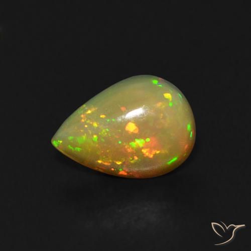 0.42ct Naturale Multicolore Opale, Forma a pera, Trasparente
