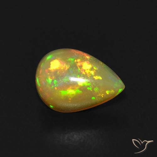 Opale Multicolore naturale da 0.42 ct, Forma a pera, Trasparente