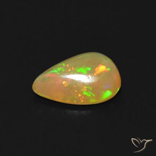 Opale Multicolore naturale da 0.42 ct, Forma a pera, Trasparente