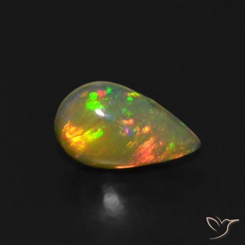 0.40ct Naturale Multicolore Opale, Forma a pera, Trasparente