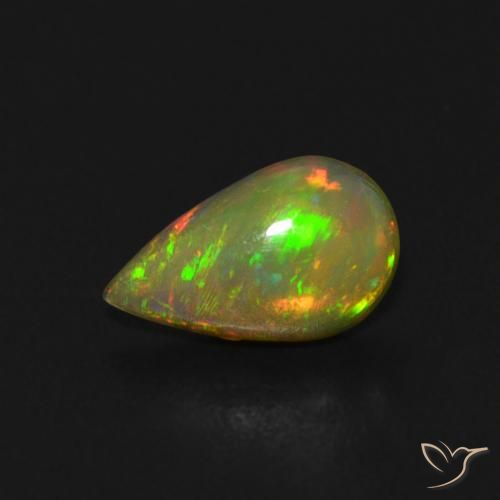 Opale Multicolore naturale da 0.40 ct, Forma a pera, Trasparente