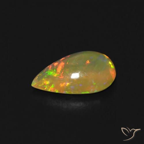 Opale Multicolore naturale da 0.40 ct, Forma a pera, Trasparente