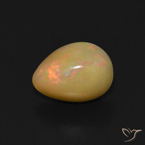 0.48ct Naturale Multicolore Opale, Forma a pera, Trasparente