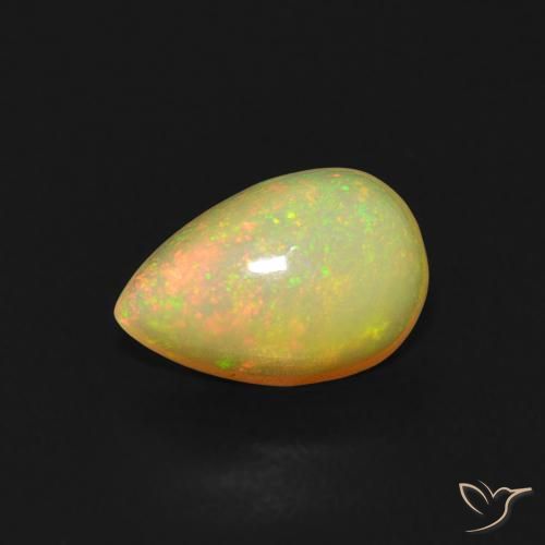0.55ct Naturale Multicolore Opale, Forma a pera, Trasparente