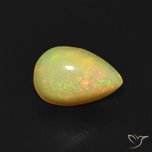 Opale Multicolore naturale da 0.55 ct, Forma a pera, Trasparente