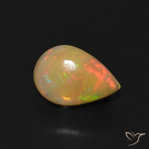 0.50ct Naturale Multicolore Opale, Forma a pera, Trasparente